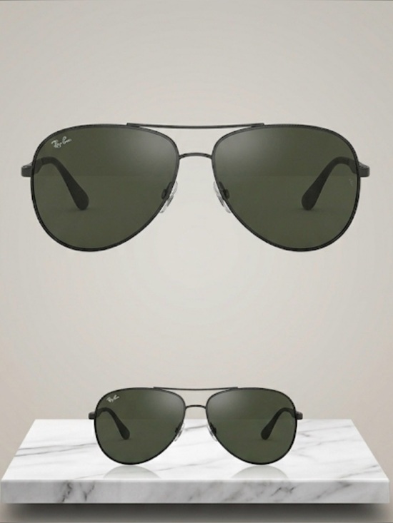 Ray-Ban Highstreet Aviator sunglasses w/ matte black frame & black lenses main image 6